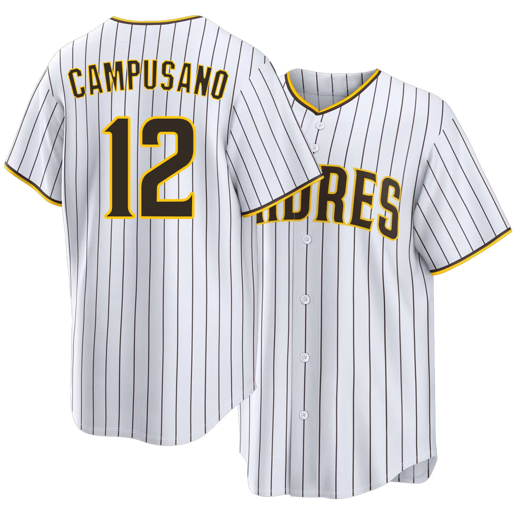 San Diego #12 Campusano Player Baseball Short Sleeve White Jersey Luis For Men Women Youth Gift