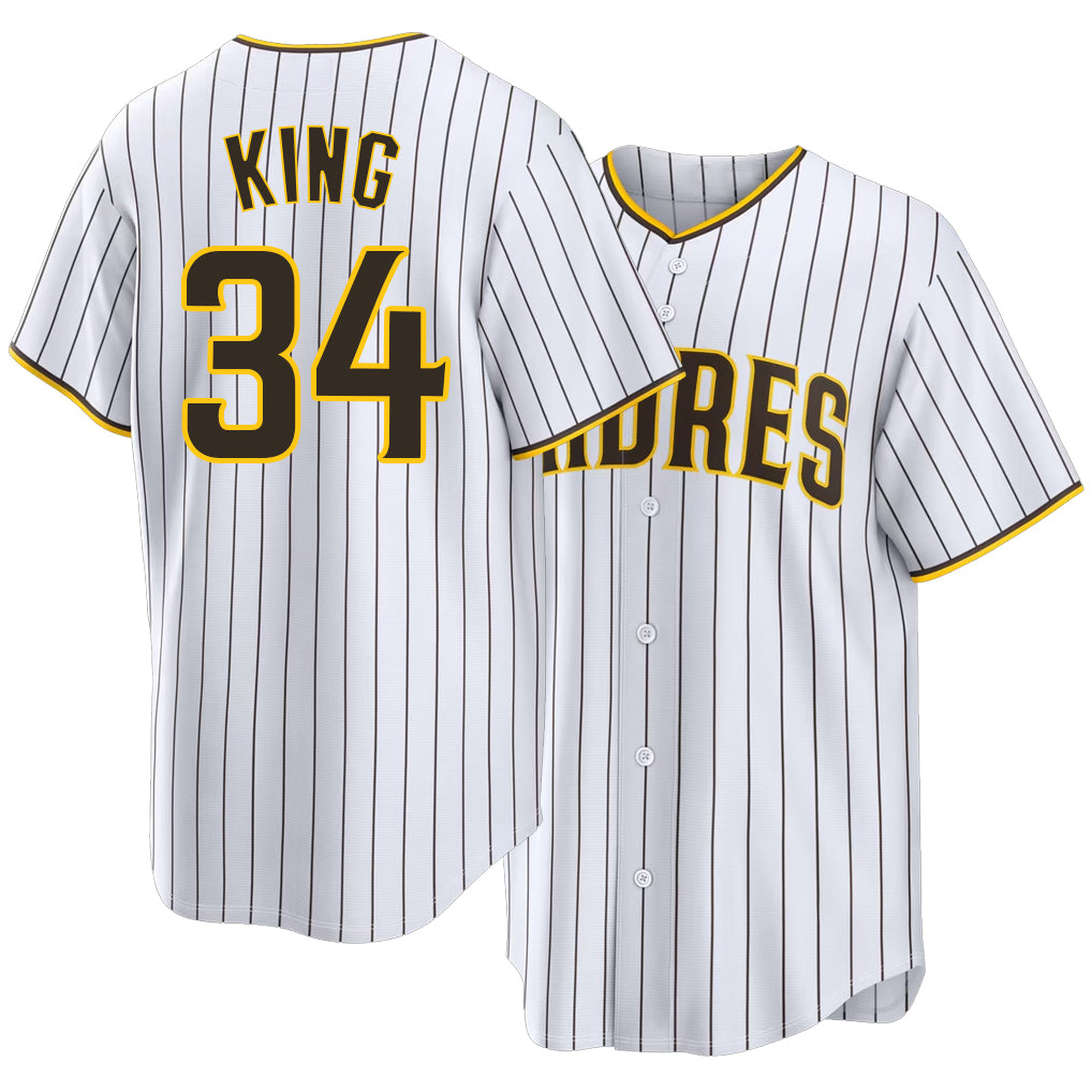 San Diego #34 King Player Baseball Short Sleeve White Jersey Michael For Men Women Youth Gift