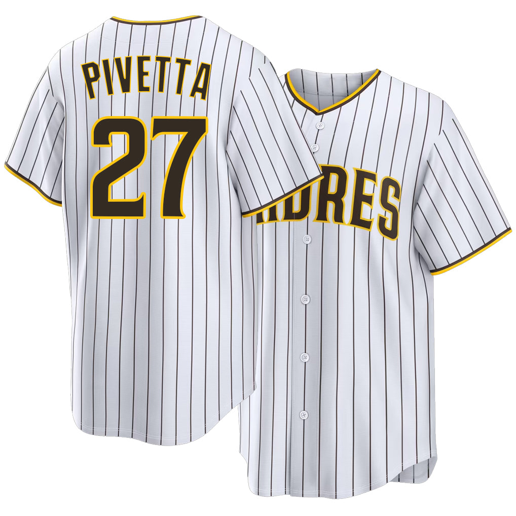 San Diego #27 Pivetta Player Baseball Short Sleeve White Jersey Nick For Men Women Youth Gift