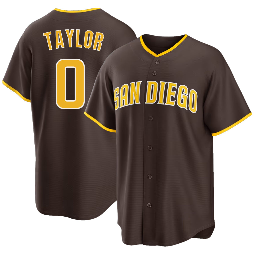 San Diego #0 Taylor Player Baseball Short Sleeve Brown Jersey Samad For Men Women Youth Gift