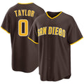 San Diego #0 Taylor Player Baseball Short Sleeve Brown Jersey Samad For Men Women Youth Gift