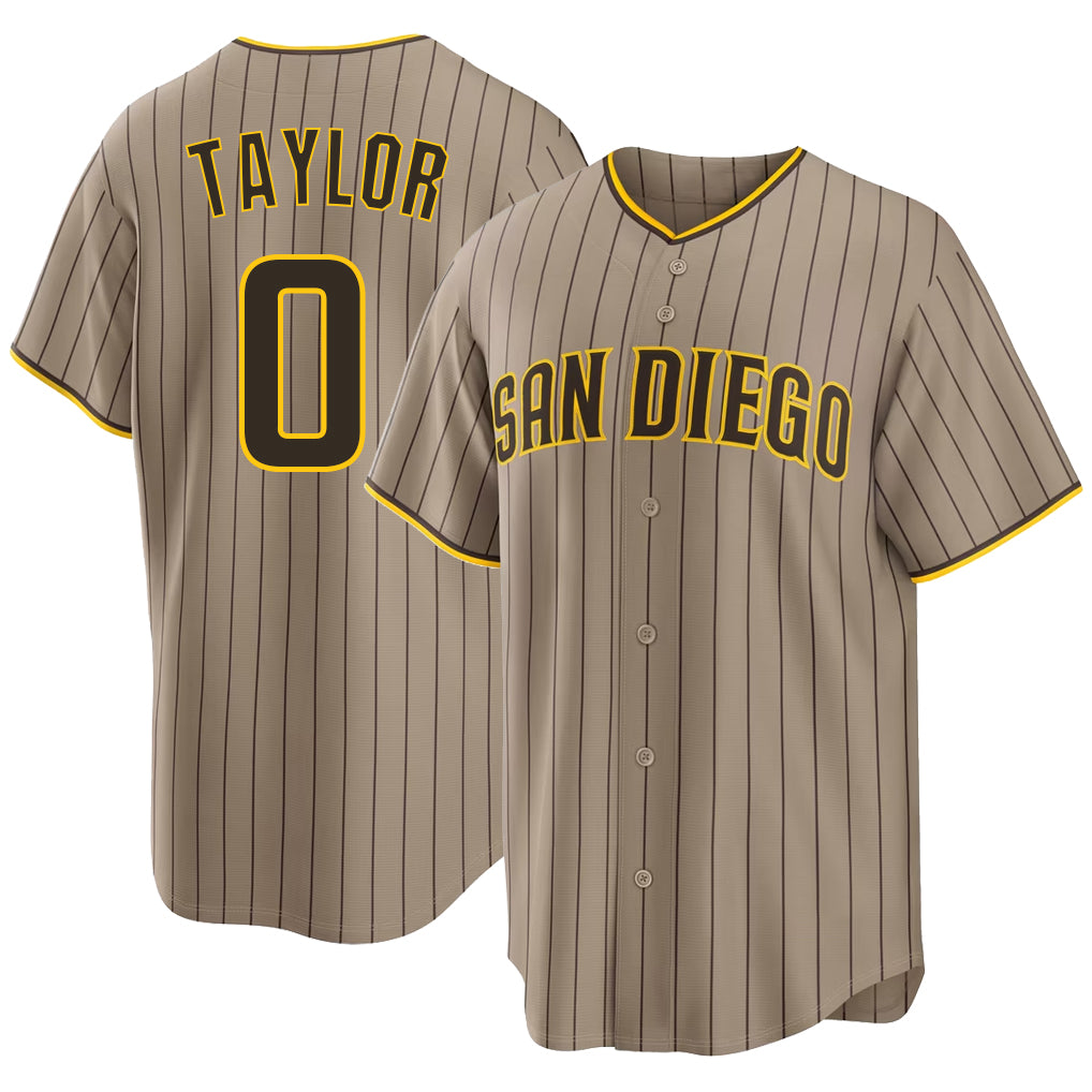 San Diego #0 Taylor Player Baseball Short Sleeve Sand Jersey Samad For Men Women Youth Gift