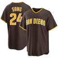 San Diego #24 Song Player Baseball Short Sleeve Brown Jersey Sung-Mun For Men Women Youth Gift