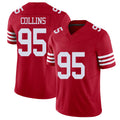 San Francisco #95 Collins Player Football V Neck Short Sleeve Scarlet Jersey Alfred For Men Youth Women Gift