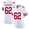 San Francisco #62 Pleasants Player Football V Neck Short Sleeve White Jersey Austen For Men Youth Women Gift