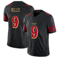 San Francisco #9 Willis Player Football V Neck Short Sleeve Black Jersey Brayden For Men Youth Women Gift