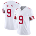 San Francisco #9 Willis Player Football V Neck Short Sleeve White Jersey Brayden For Men Youth Women Gift