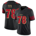 San Francisco #78 Toth Player Football V Neck Short Sleeve Black Jersey Brett For Men Youth Women Gift