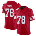 San Francisco #78 Toth Player Football V Neck Short Sleeve Scarlet Jersey Brett For Men Youth Women Gift