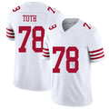 San Francisco #78 Toth Player Football V Neck Short Sleeve White Jersey Brett For Men Youth Women Gift