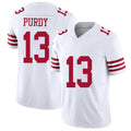 San Francisco #13 Purdy Player Football V Neck Short Sleeve White Jersey Brock For Men Youth Women Gift