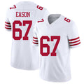 San Francisco #67 Eason Player Football V Neck Short Sleeve White Jersey Bryson For Men Youth Women Gift
