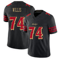 San Francisco #74 Willis Player Football V Neck Short Sleeve Black Jersey Carver For Men Youth Women Gift
