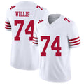 San Francisco #74 Willis Player Football V Neck Short Sleeve White Jersey Carver For Men Youth Women Gift
