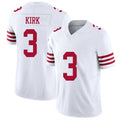 San Francisco #3 Kirk Player Football V Neck Short Sleeve White Jersey Christian For Men Youth Women Gift