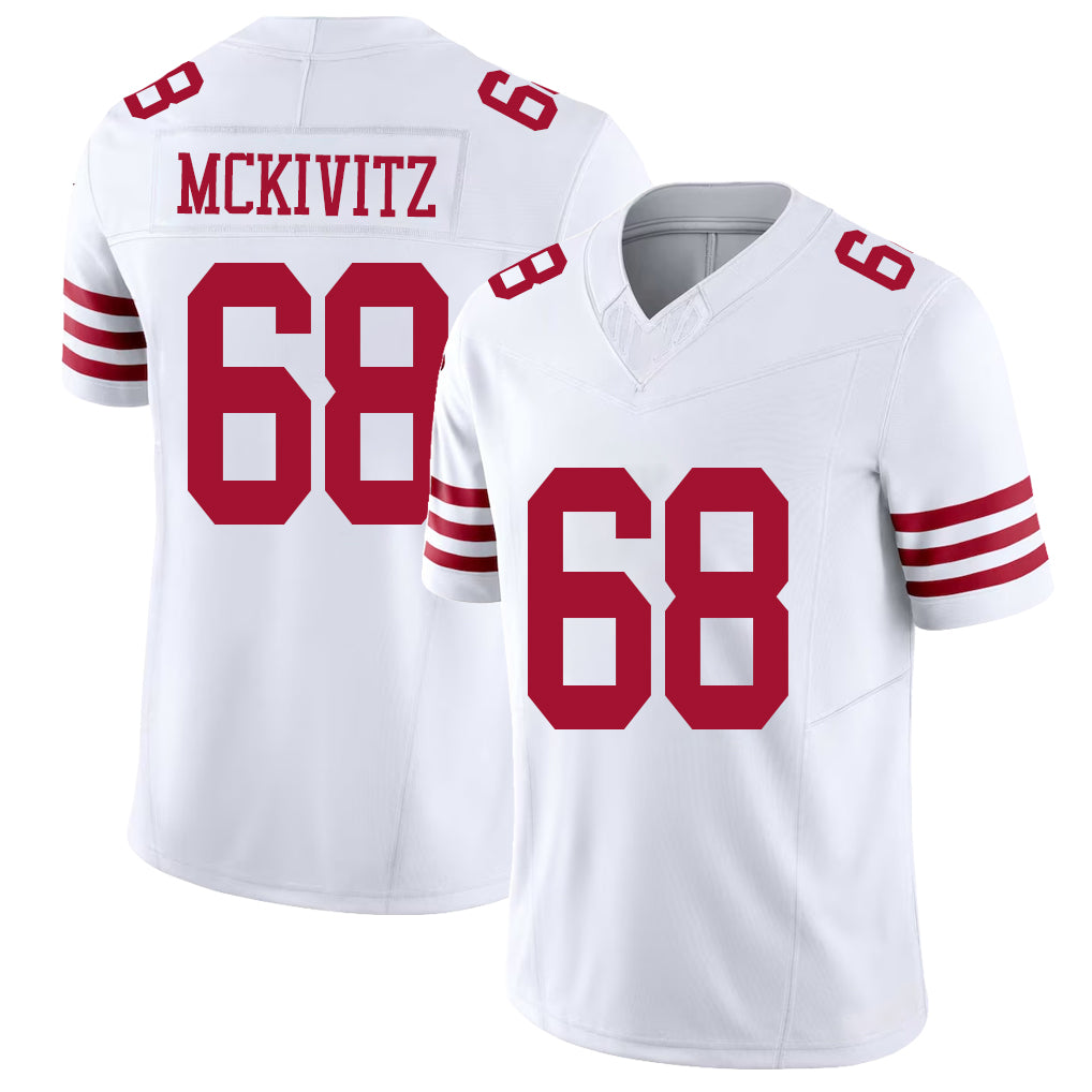 San Francisco #68 McKivitz Player Football V Neck Short Sleeve White Jersey Colton For Men Youth Women Gift