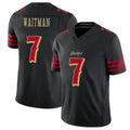 San Francisco #7 Waitman Player Football V Neck Short Sleeve Black Jersey Corliss For Men Youth Women Gift