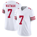 San Francisco #7 Waitman Player Football V Neck Short Sleeve White Jersey Corliss For Men Youth Women Gift