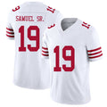 San Francisco #19 Samuel Sr. Player Football V Neck Short Sleeve White Jersey Deebo For Men Youth Women Gift
