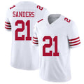 San Francisco #21 Sanders Player Football V Neck Short Sleeve White Jersey Deion For Men Youth Women Gift