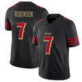 San Francisco #7 Robinson Player Football V Neck Short Sleeve Black Jersey Demarcus For Men Youth Women Gift