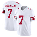 San Francisco #7 Robinson Player Football V Neck Short Sleeve White Jersey Demarcus For Men Youth Women Gift