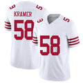 San Francisco #58 Kramer Player Football V Neck Short Sleeve White Jersey Doug For Men Youth Women Gift