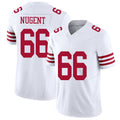 San Francisco #66 Nugent Player Football V Neck Short Sleeve White Jersey Drake For Men Youth Women Gift
