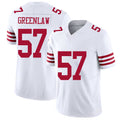 San Francisco #57 Greenlaw Player Football V Neck Short Sleeve White Jersey Dre For Men Youth Women Gift