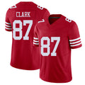 San Francisco #87 Clark Player Football V Neck Short Sleeve Scarlet Jersey Dwight For Men Youth Women Gift