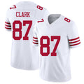 San Francisco #87 Clark Player Football V Neck Short Sleeve White Jersey Dwight For Men Youth Women Gift