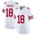 San Francisco #18 Pineiro Player Football V Neck Short Sleeve White Jersey Eddy For Men Youth Women Gift