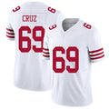 San Francisco #69 Cruz Player Football V Neck Short Sleeve White Jersey Enrique For Men Youth Women Gift