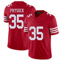 San Francisco #35 Prysock Player Football V Neck Short Sleeve Scarlet Jersey Ephesians For Men Youth Women Gift