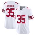San Francisco #35 Prysock Player Football V Neck Short Sleeve White Jersey Ephesians For Men Youth Women Gift