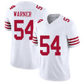 San Francisco #54 Warner Player Football V Neck Short Sleeve White Jersey Fred For Men Youth Women Gift