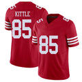 San Francisco #85 Kittle Player Football V Neck Short Sleeve Scarlet Jersey George For Men Youth Women Gift