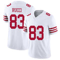 San Francisco #83 Rucci Player Football V Neck Short Sleeve White Jersey Hayden For Men Youth Women Gift