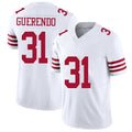 San Francisco #31 Guerendo Player Football V Neck Short Sleeve White Jersey Isaac For Men Youth Women Gift
