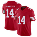 San Francisco #14 Bouwmeester Player Football V Neck Short Sleeve Scarlet Jersey Jack For Men Youth Women Gift