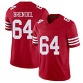 San Francisco #64 Brendel Player Football V Neck Short Sleeve Scarlet Jersey Jake For Men Youth Women Gift
