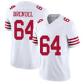 San Francisco #64 Brendel Player Football V Neck Short Sleeve White Jersey Jake For Men Youth Women Gift