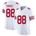 San Francisco #88 Tonges Player Football V Neck Short Sleeve White Jersey Jake For Men Youth Women Gift