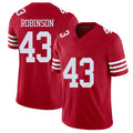 San Francisco #43 Robinson Player Football V Neck Short Sleeve Scarlet Jersey Jakob For Men Youth Women Gift