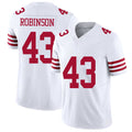 San Francisco #43 Robinson Player Football V Neck Short Sleeve White Jersey Jakob For Men Youth Women Gift