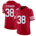 San Francisco #38 Stroman Player Football V Neck Short Sleeve Scarlet Jersey Jalen For Men Youth Women Gift