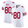 San Francisco #80 Rice Player Football V Neck Short Sleeve White Jersey Jerry For Men Youth Women Gift