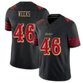San Francisco #46 Weeks Player Football V Neck Short Sleeve Black Jersey Jon For Men Youth Women Gift
