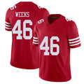 San Francisco #46 Weeks Player Football V Neck Short Sleeve Scarlet Jersey Jon For Men Youth Women Gift