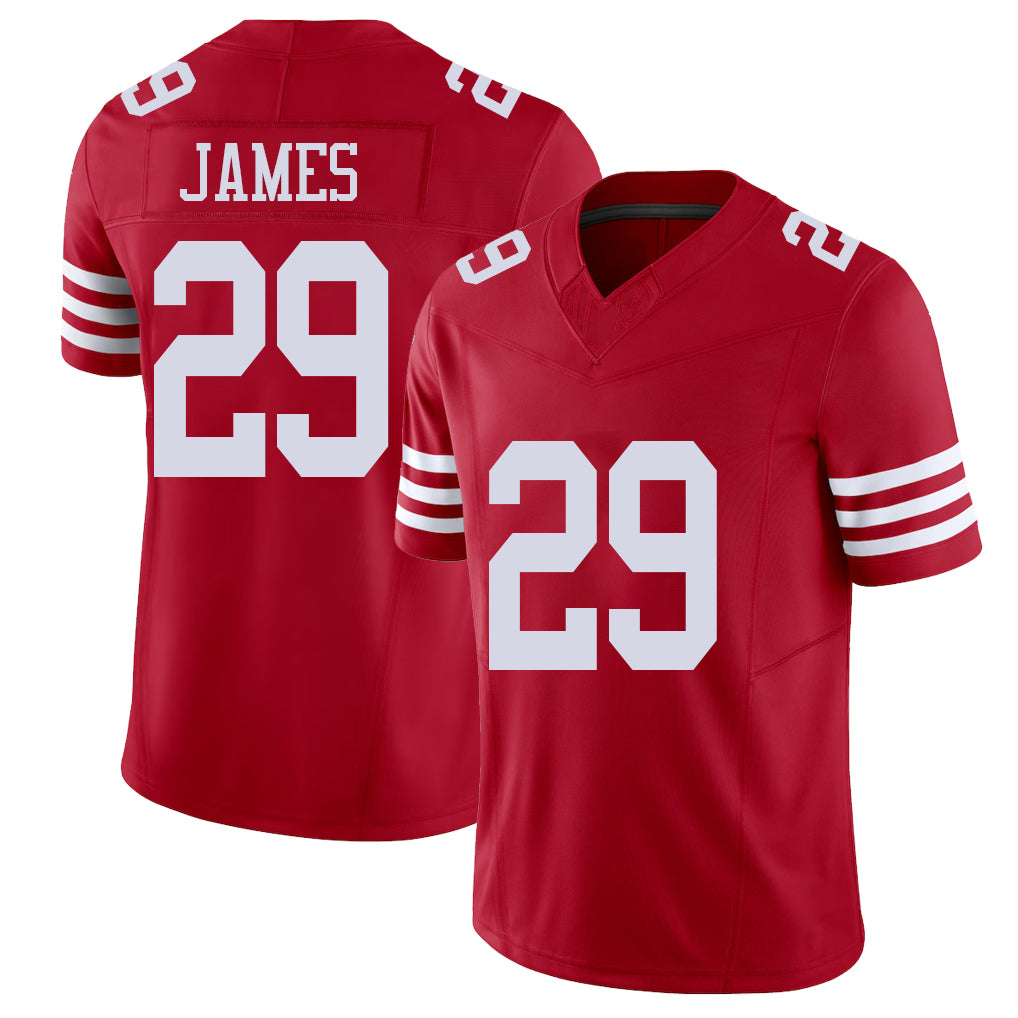 San Francisco #29 James Player Football V Neck Short Sleeve Scarlet Jersey Jordan For Men Youth Women Gift